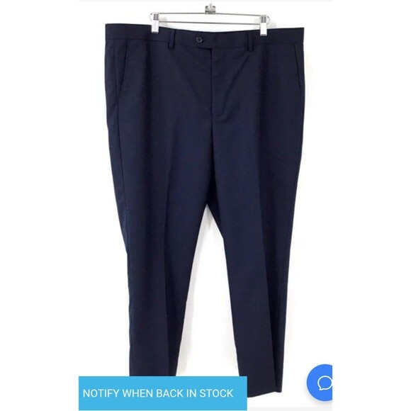 Studio Ferera Mens Slim Fit Navy Blue Suit 3pc Jacket 46R Trousers 40x26 NWT - Picture 12 of 14